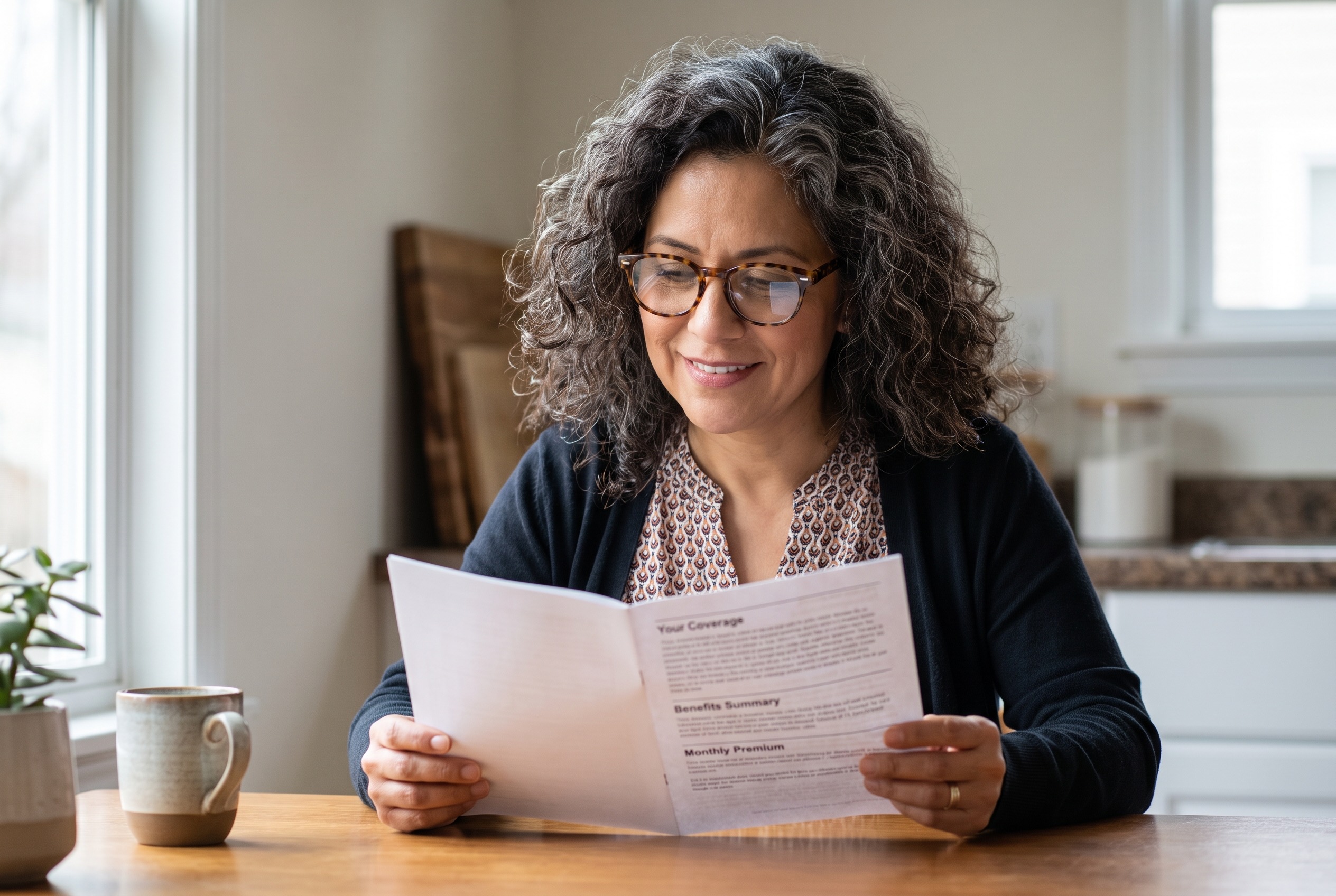 A person comparing paperwork at a desk